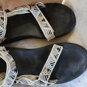 Teva Black and White Sport Sandals with Adjustable Straps